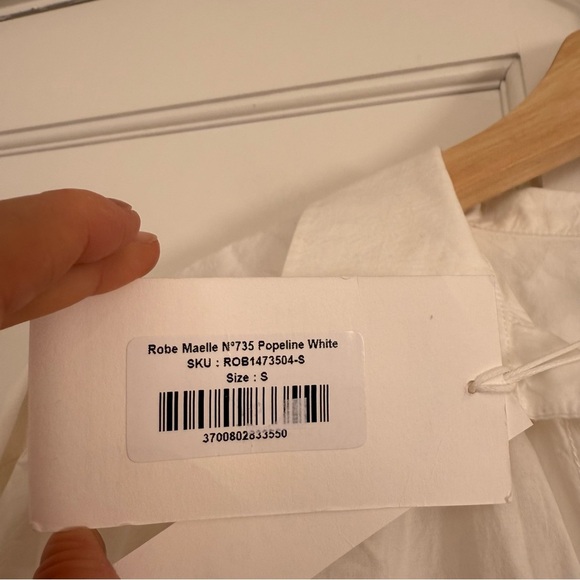 Moismont Maelle Dress N°735 Poplin White - Flower embroidery - Picture 7 of 11